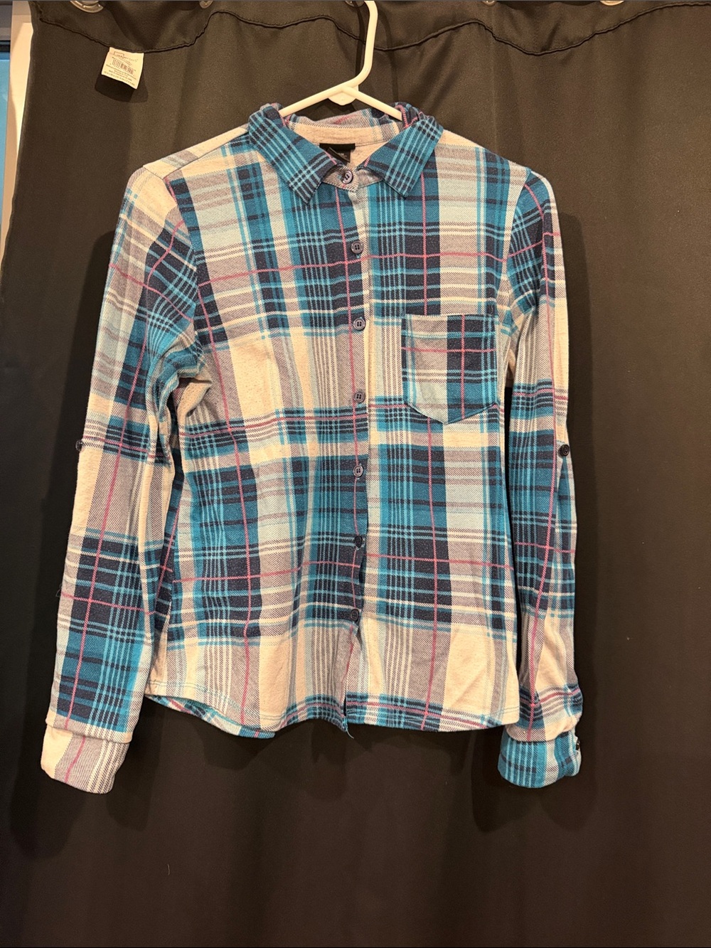 Rue21 Women's Blue Plaid Button-Down Shirt
